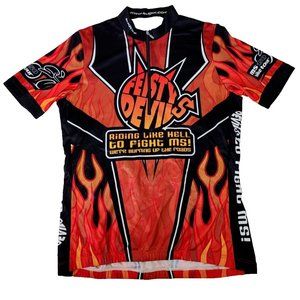 SUGOI - FEISTY DEVILS / Riding Like Hell for M.S. - Mens Md Cycling Jersey Shirt